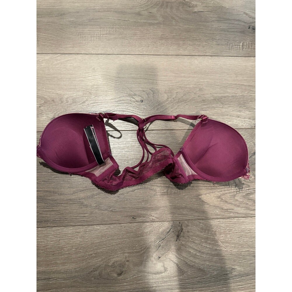 Victorias Secret Lace RacerBack Bombshell Push Up Bra Size 32A - Picture 8 of 10